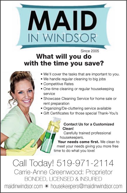 Maid in Windsor - Ontario, the home & business cleaning specialists. Period